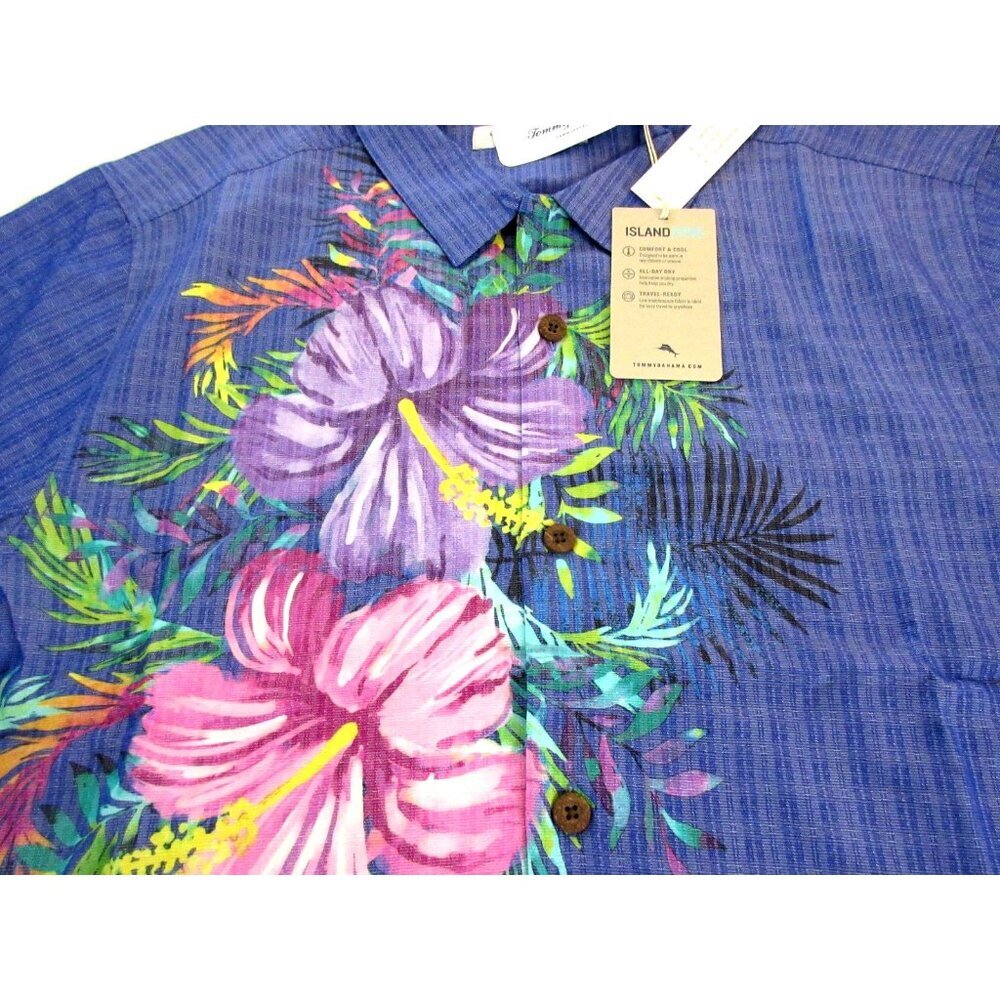 Tommy Bahama Men's SS Mojito Bay Island Zone Floral Button Up Shirt Blue NWT - Picture 4 of 10